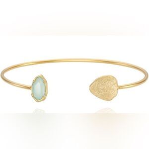 Ozel Gold and Green Women's Cuff Style Bracelet